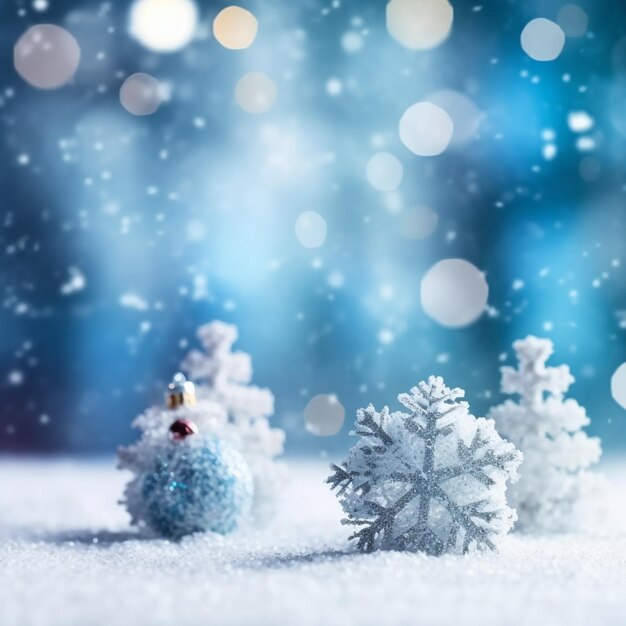 Christmas winter background with snow