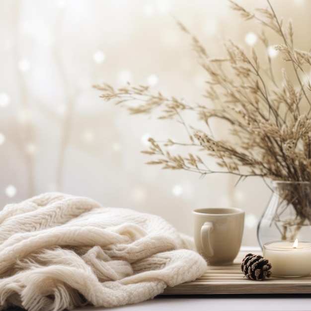 Christmas winter cozy background