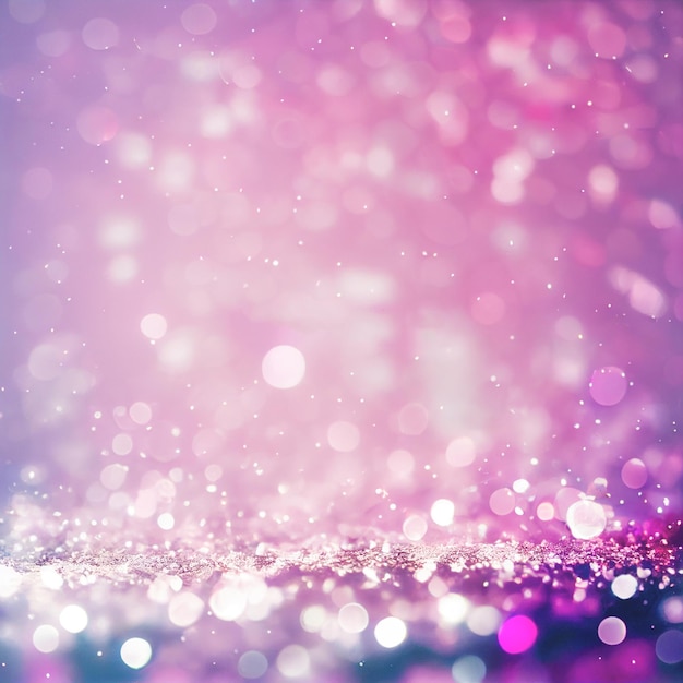 Christmas and winter holidays background with pink bokeh lights and snow