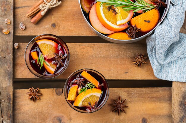 Christmas winter hot drink mulled wine