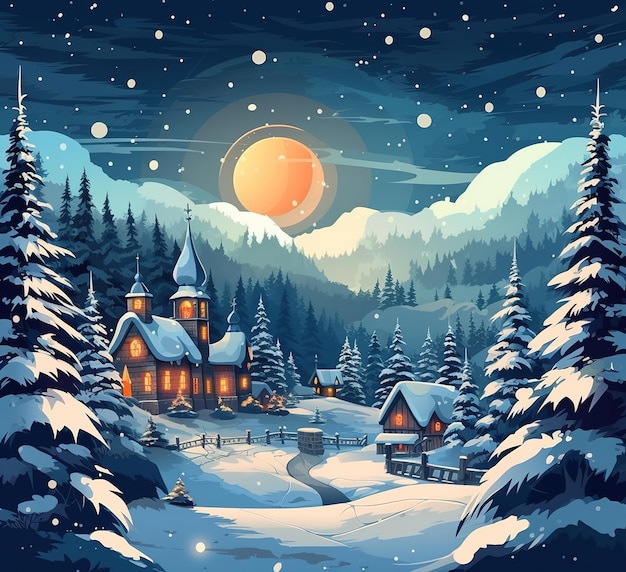 christmas winter landscape