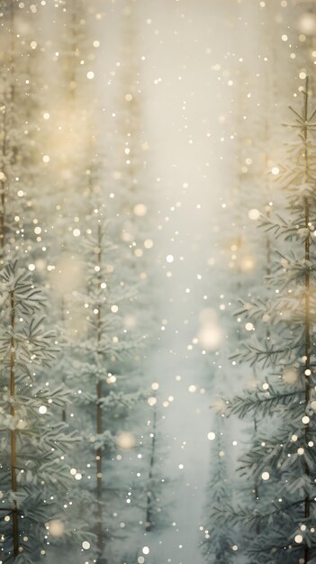 Christmas winter wonderland green spruce tree forest AI generated image