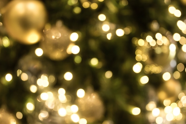Christmas with gold bokeh light background. Xmas abstract blur.