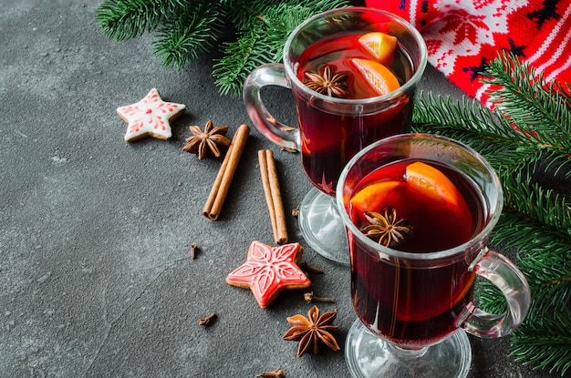 Christmas with mulled wine and a warm scarf.