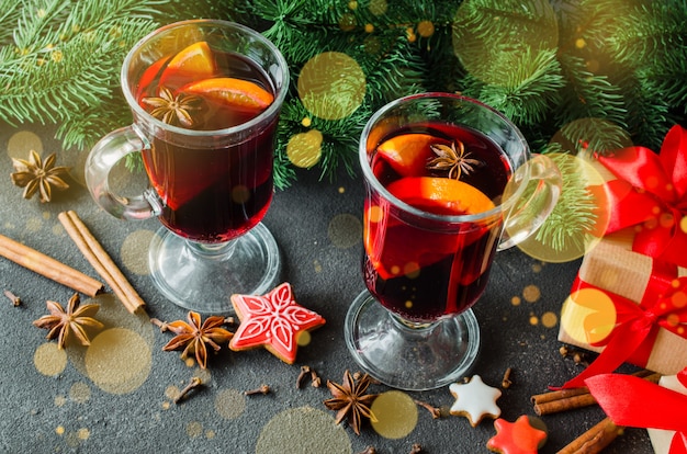 Christmas with mulled wine and a warm scarf.