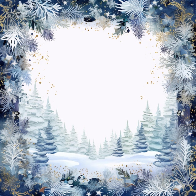 雪に覆われた森を背景にしたクリスマス