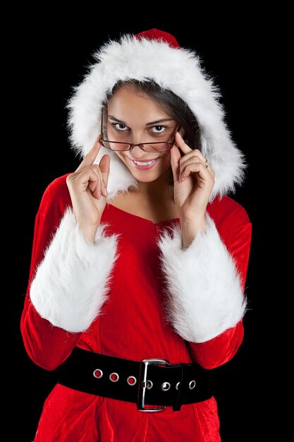 Christmas woman posing