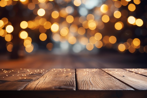 Christmas wood table background