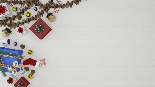 크리스마스 나무 벽 바닥 트리 템플릿 배경 장식 3d