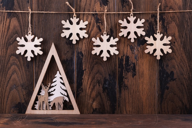 クリスマスの木とグリーティングカードの装飾