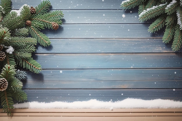 크리스마스 나무 배경 스프루스 소나무와 텍스트와 눈 경계를 위한 공간