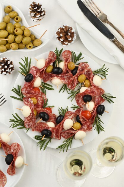 Christmas wreath antipasto