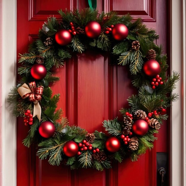 Christmas wreath on door