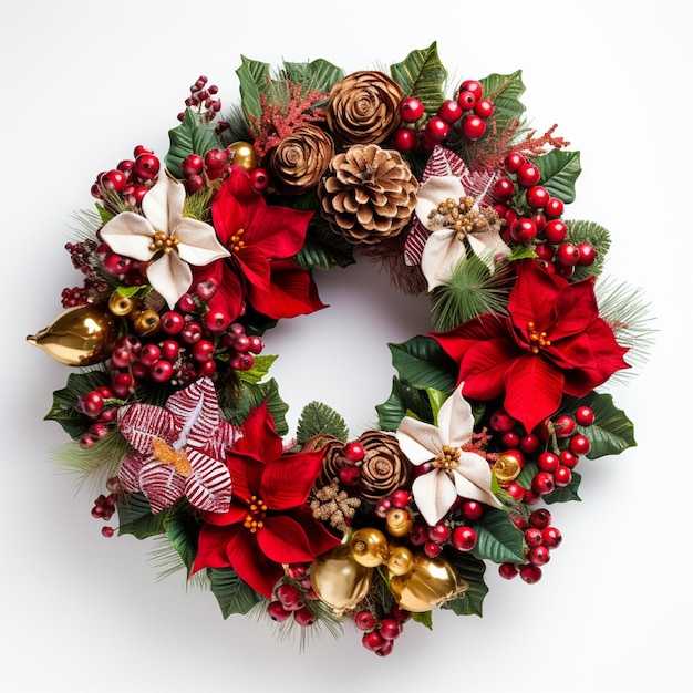 Christmas wreath of flowers