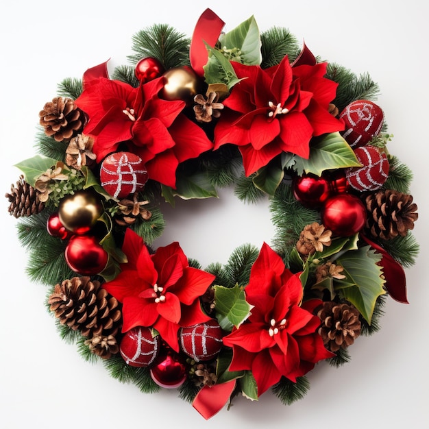 christmas wreath Isolated on white background