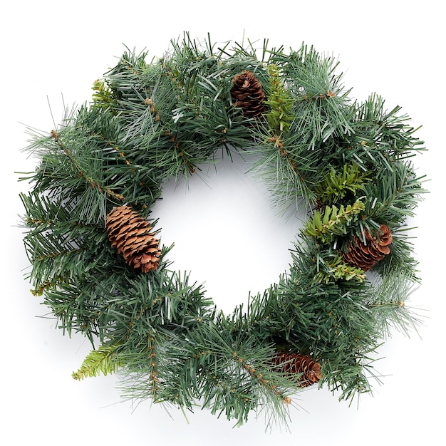 Christmas wreath isolated on white