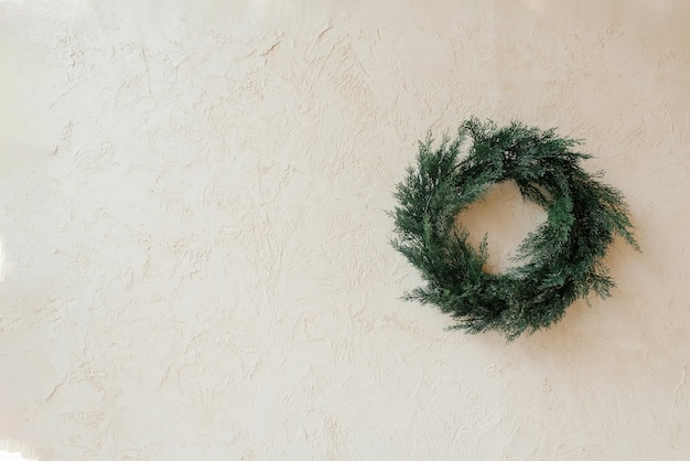 Christmas wreath made of branches