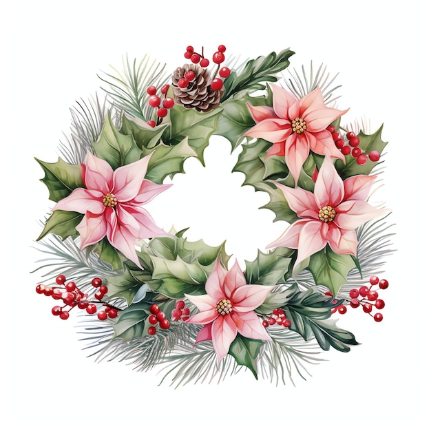 Christmas Wreath watercolor winter