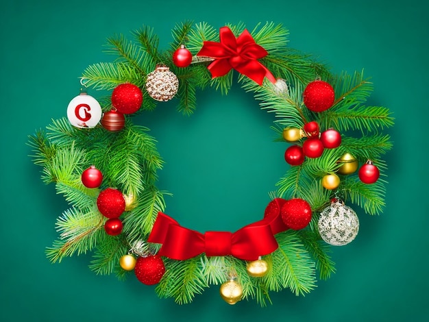 Photo christmas wreath on white background image downloaded