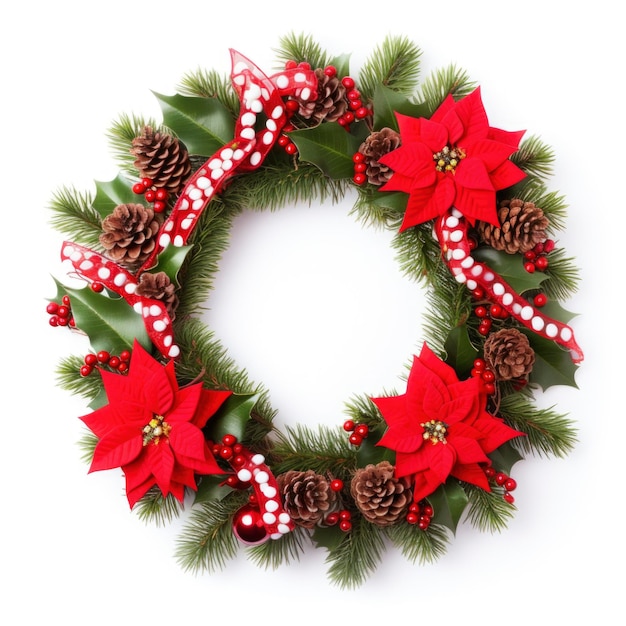 Christmas wreath in white background