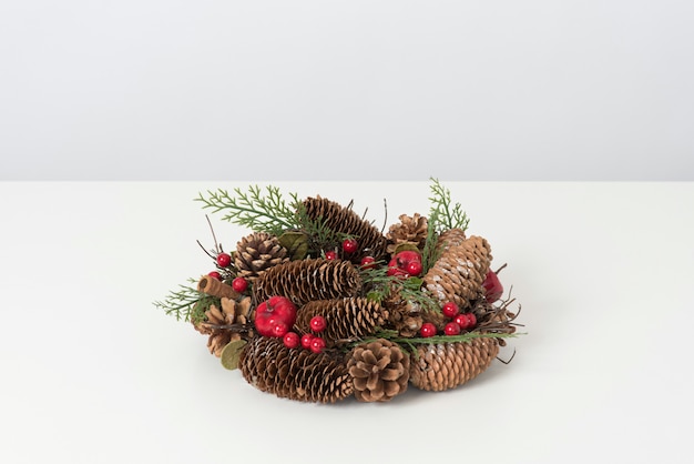 Christmas wreath on white background