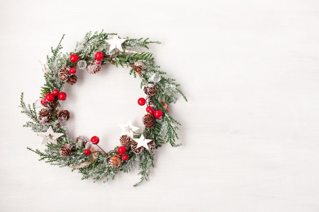 Christmas wreath with copy space