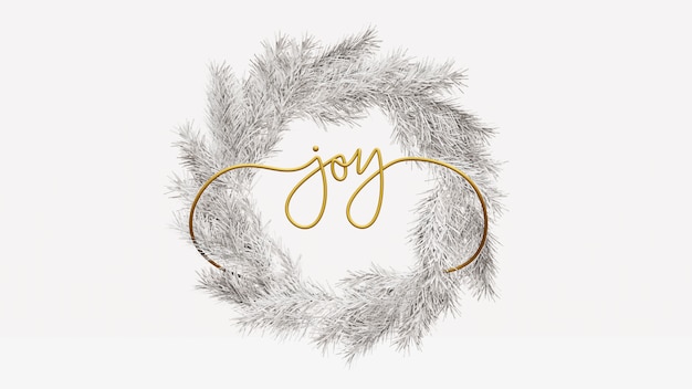 Christmas Wreath with Joy Lettering