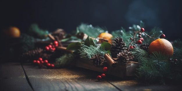 A christmas wreath with a red berry on it