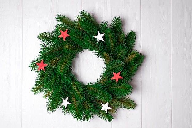 Christmas wreath with stars