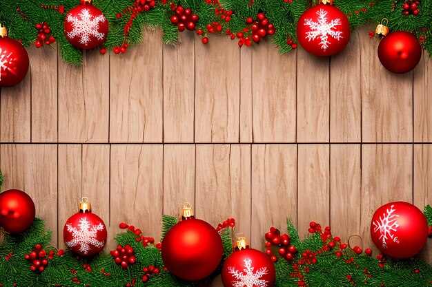 christmas wreath on a wooden background