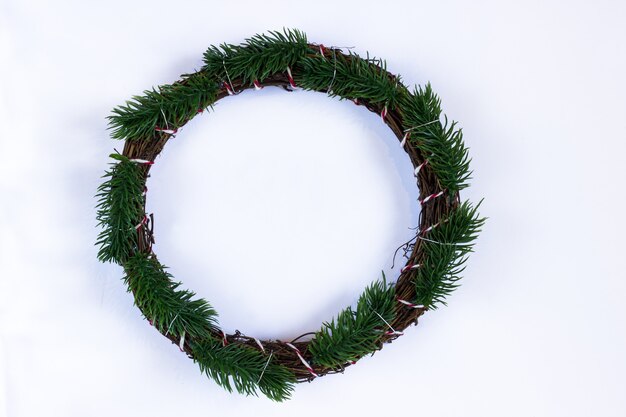 Christmas wreaths made of fir branches