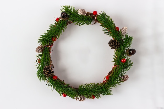 Christmas wreaths made of fir branches