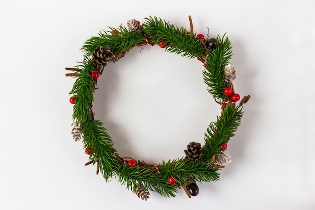 Christmas wreaths made of fir branches