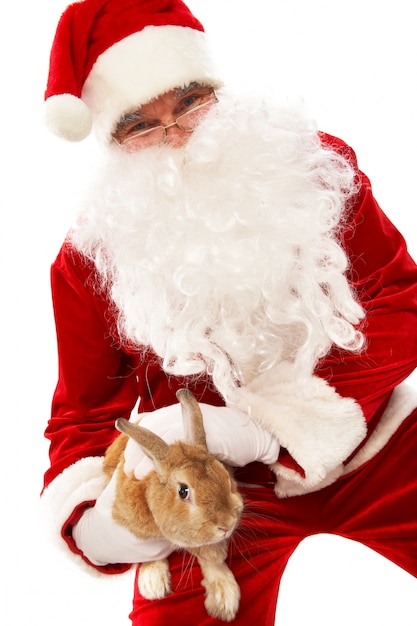 Christmastime claus mature cheerful merry