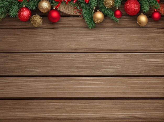 Christmis background with wooden planks