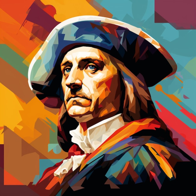 Christopher columbus in style of wpap