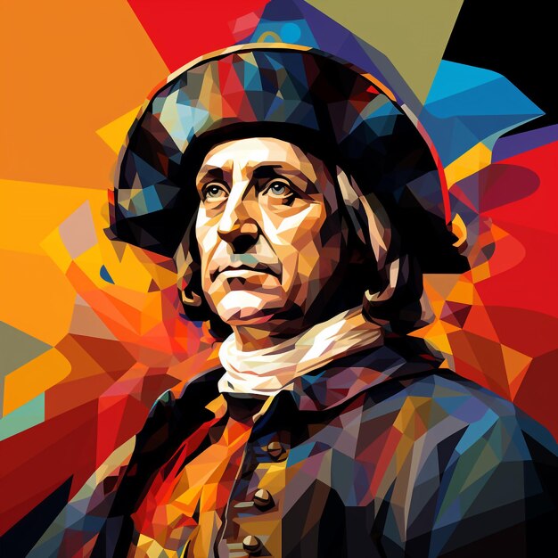 Christopher Columbus in style of wpap