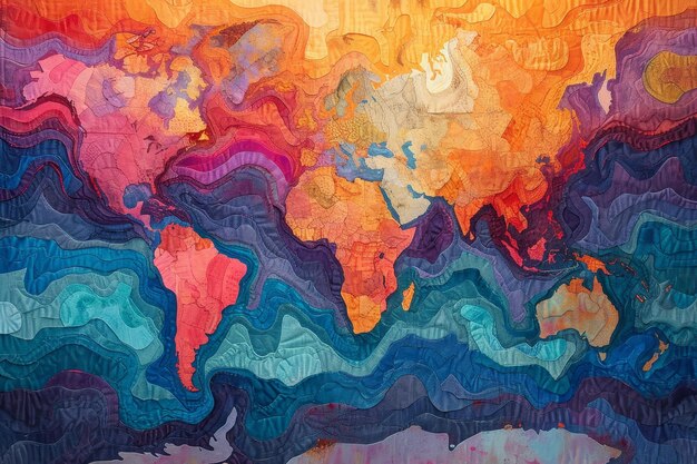 Premium Photo  Chromatic Cartography A Vibrant Journey Through Maps