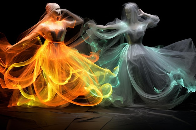 Chromatic dreamscape dance abstract background