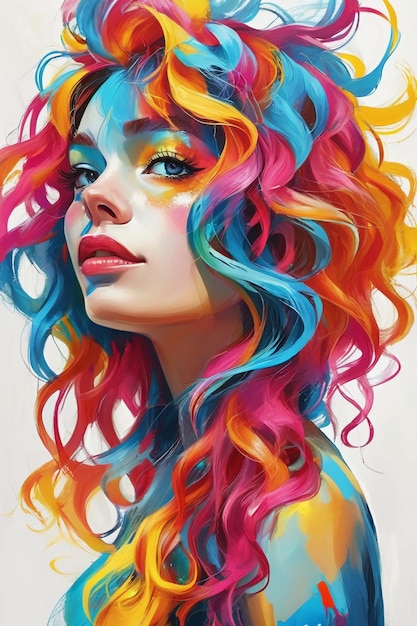 Chromatic Expression Character with Vibrant Hair