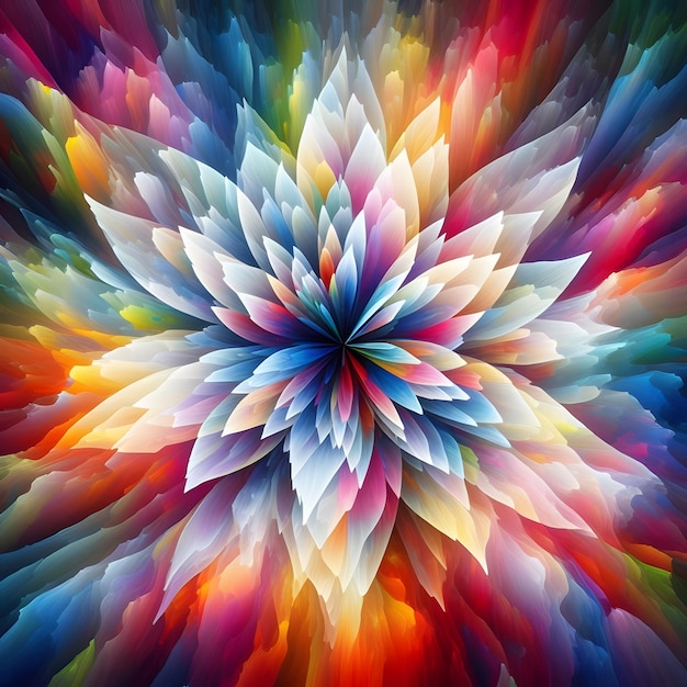 宇宙のディスプレイで輝く抽象的なカラフルな形状を展示する色彩波