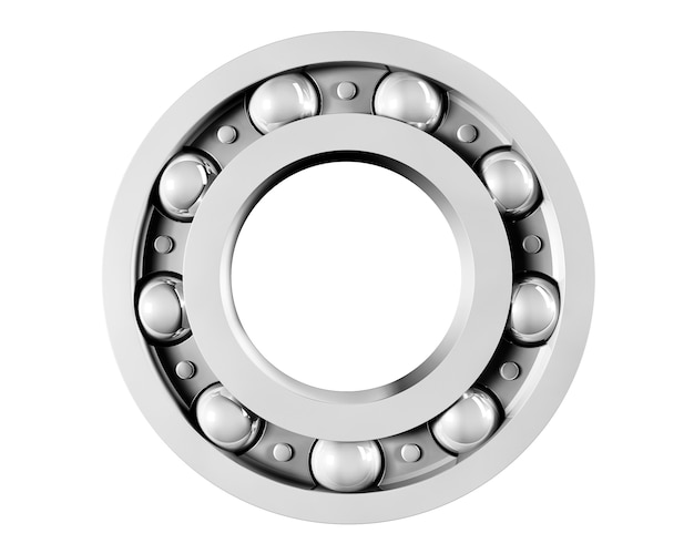 Photo chrome ball bearing on a white background