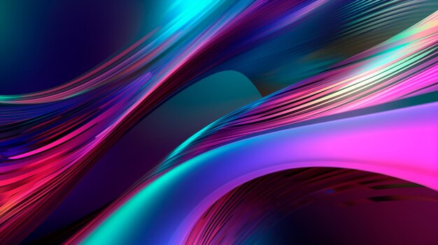 Chrome Holographic Abstract Design Background Generative AI