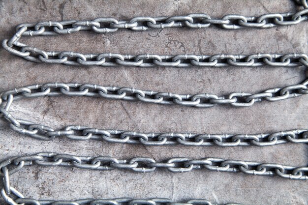 Chrome metal chain. Heavy steel