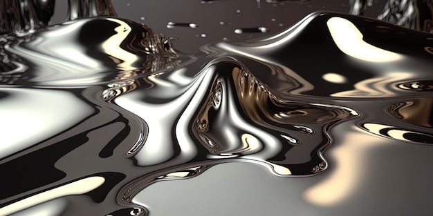 Chromed texture liquid background metal texture chromed