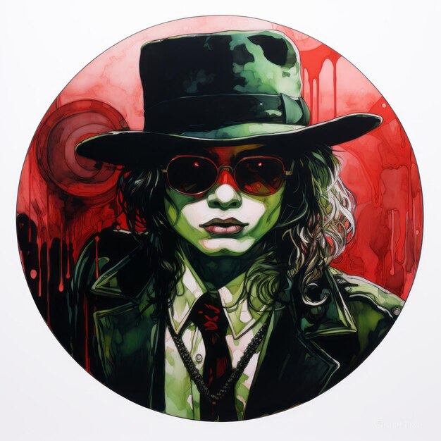 Photo chromepunk portrait a bold and classic rock inspired painting