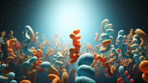 Photo chromosomes 3d illustration