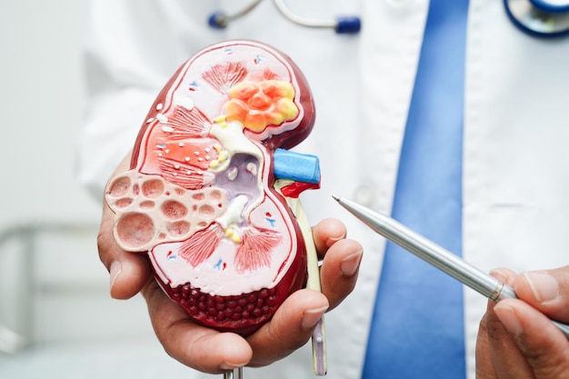 chronic kidney disease doctor with model for treatment urinary system urology estimated