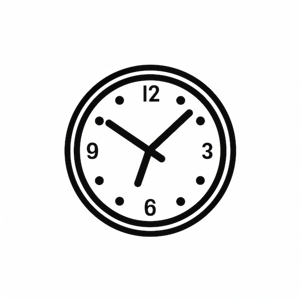 Chronopunk klok Icon Design Minimalistisch silhouet in monochroom