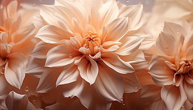 Chrysanthemum Elegance Pastel Beige Background